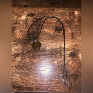 Synthetic Tigers Eye Heart Necklace